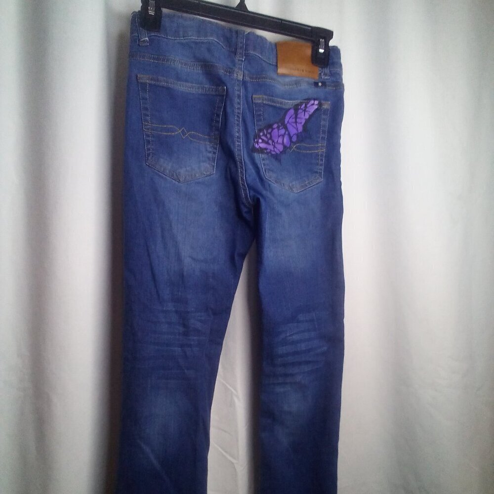 Lucky Brand Jeans 12 Girls Authentic Skinny Butterfly Pocket Adjustable Waist